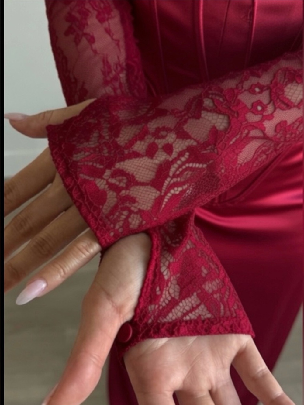 House of CB ‘PERDI’ Berry Satin Maxi Corset Dress Small US4-6 $259 - Picture 10 of 13